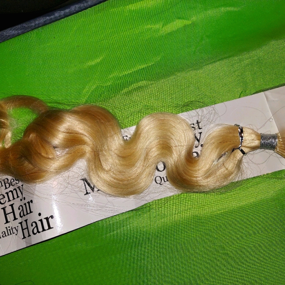 Blonde I tip hair extensions 100% human